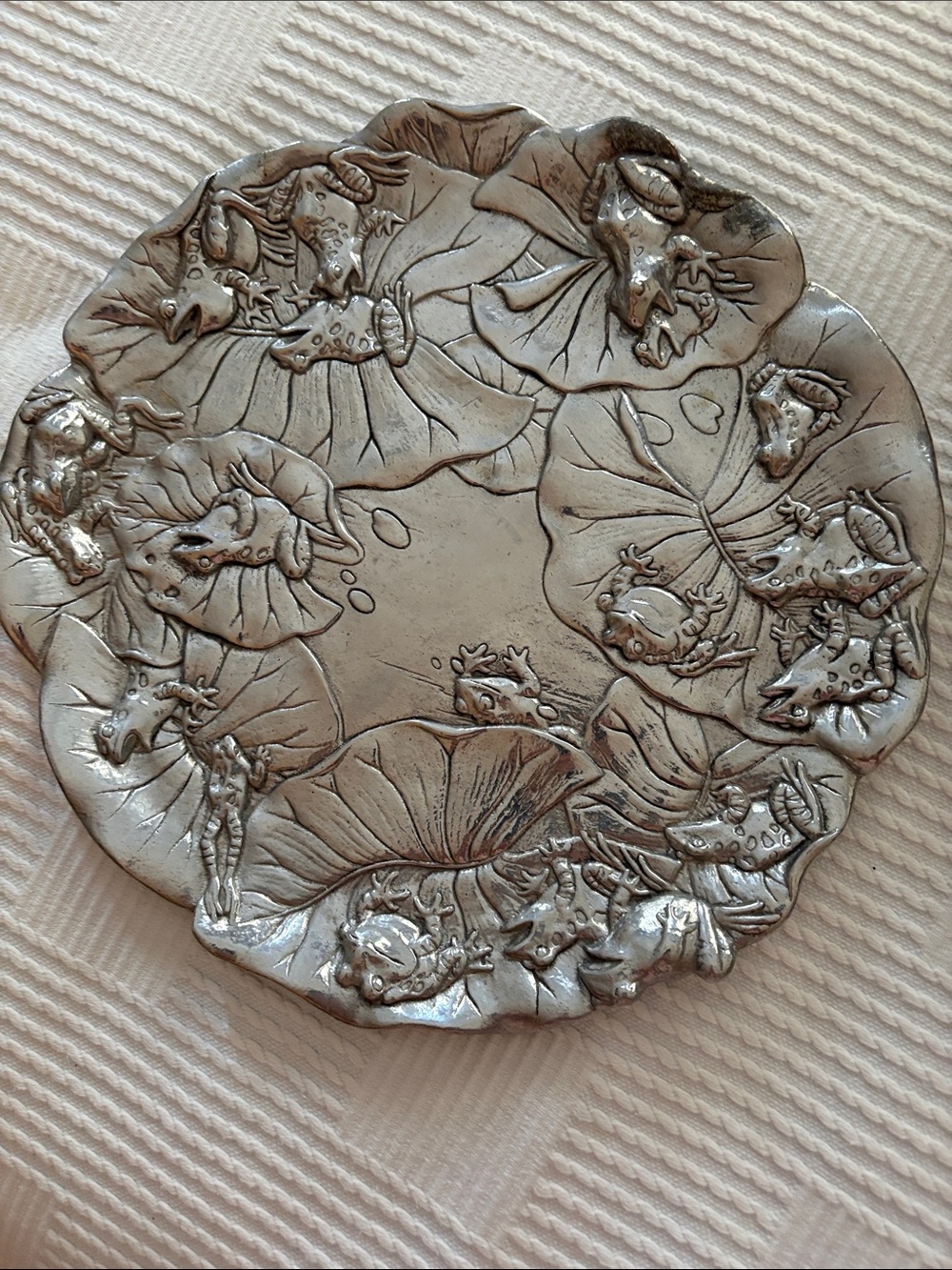 Arthur Court Pond Grog and lily Pads round tray platter